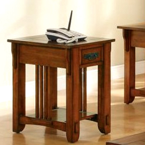 Oak Hardwood Mission Style Side Table